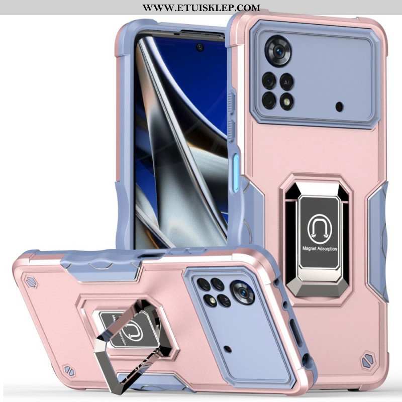 Etui do Poco X4 Pro 5G Wsparcie Pierścienia Z Efektem Metalu